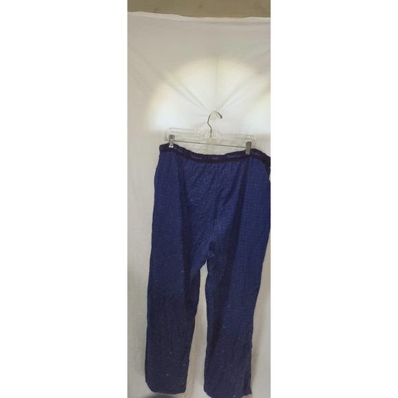 Perry Ellis Blue Small Plaid Box Cotton Lounge Pants Size 2X-Large - Picture 2 of 3